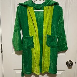 Lolanta Hooded Dinosaur Bathrobe. Wrap/Tie Closure & Pockets.Cozy Fleece-Youth L